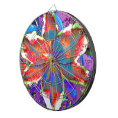 エレガント抽象芸術レトロな赤いフローラ水色 ダーツボード (正面右)