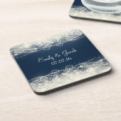 エレガント抽象芸術レースと結婚真珠 コースター (左側)