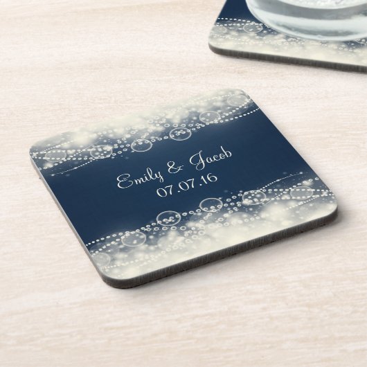 エレガント抽象芸術レースと結婚真珠 コースター (左側)
