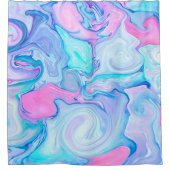 エレガント抽象芸術大理石アクリル油絵を描アートワーク シャワーカーテン (正面)