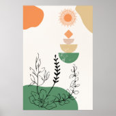 エレガント抽象芸術幾何学中世紀ミニマリスト ポスター (正面)