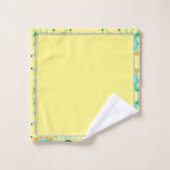 エレガント抽象芸術幾何学後円黄色 バスタオルセット (ウォッシュタオル)