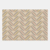 エレガント抽象芸術植物点絵砂黒 ラッピングペーパーシート (正面)