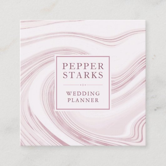 エレガント抽象芸術水彩大理石 |名刺 スクエア名刺 (正面)
