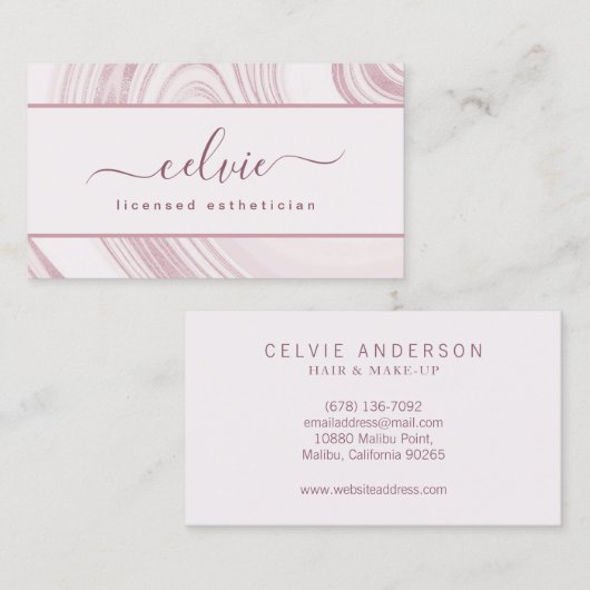 エレガント抽象芸術水彩大理石 |名刺 名刺 (正面/裏面)