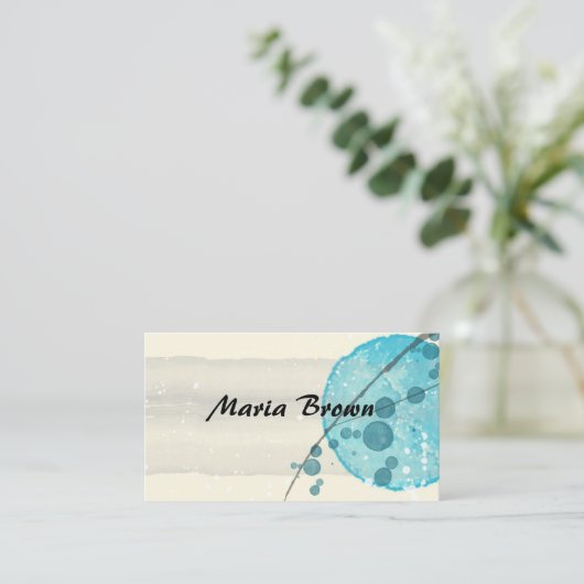 エレガント抽象芸術水彩画デザインカスタム 名刺 (スタンド正面)