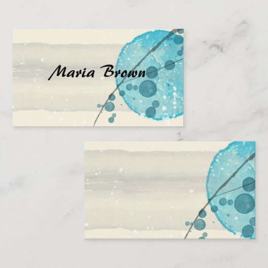 エレガント抽象芸術水彩画デザインカスタム 名刺 (正面/裏面)
