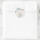 エレガント抽象芸術水彩青金ゴールドロゴビーチシー ラウンドシール (バッグ)