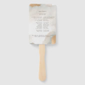 エレガント抽象芸術水色金ゴールド結婚 ハンドファン (裏面)