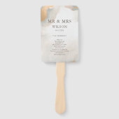 エレガント抽象芸術水色金ゴールド結婚 ハンドファン (正面)