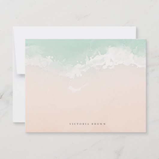 エレガント抽象芸術波パーソナライズされた文具 ノートカード (正面)