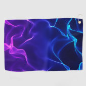 エレガント抽象芸術波 – 青と紫 –  ゴルフタオル (横)