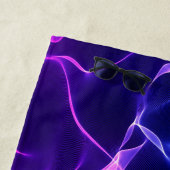 エレガント抽象芸術波-青と紫 ビーチタオル (インサイチュ)