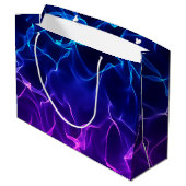 エレガント抽象芸術波 – 青と紫 –  ラージペーパーバッグ (裏面アングル)