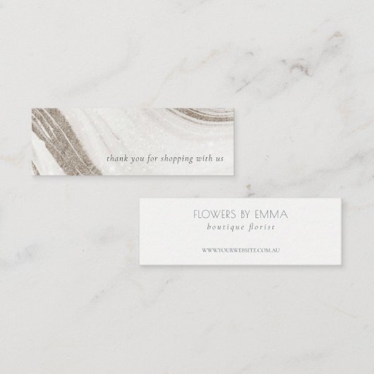 エレガント抽象芸術淡い色の金ゴールド大理石瑪瑙 スキニー名刺 (正面/裏面)