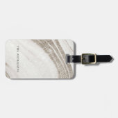 エレガント抽象芸術淡い色の金ゴールド大理石瑪瑙 ラゲッジタグ (正面横)