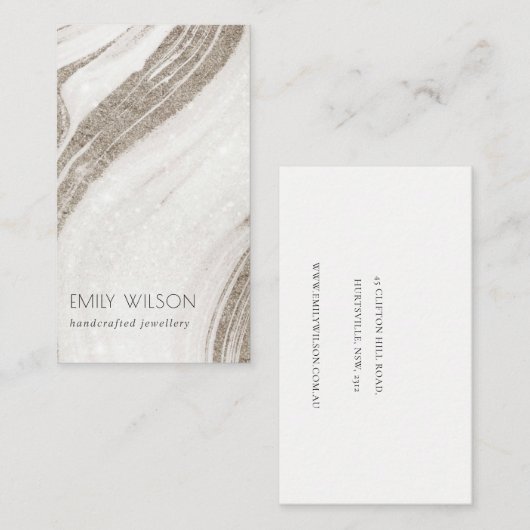 エレガント抽象芸術淡い色の金ゴールド大理石瑪瑙 名刺 (正面/裏面)