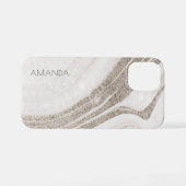 エレガント抽象芸術淡い色の金ゴールド iPhoneケース (裏面横)