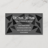 エレガント抽象芸術灰色の黒い三角形モザイクタイル 名刺 (裏面)