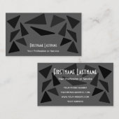 エレガント抽象芸術灰色の黒い三角形モザイクタイル 名刺 (正面/裏面)