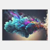 エレガント抽象芸術煙アートギフト ラッピングペーパーシート (正面)