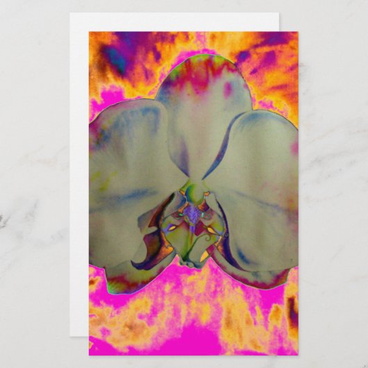 エレガント抽象芸術熱帯フローラ 便箋 (正面/裏面)