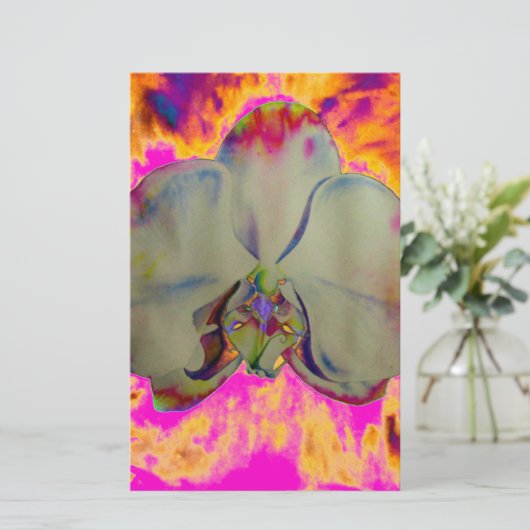 エレガント抽象芸術熱帯フローラ 便箋 (スタンド正面)