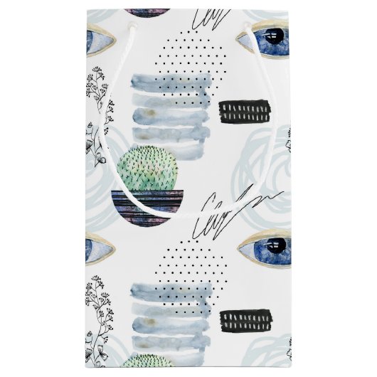 エレガント抽象芸術結婚式の引き出物抱き枕 スモールペーパーバッグ (裏面)