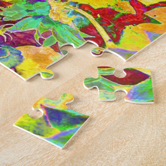 エレガント抽象芸術絵を描フローラ ジグソーパズル (側面)