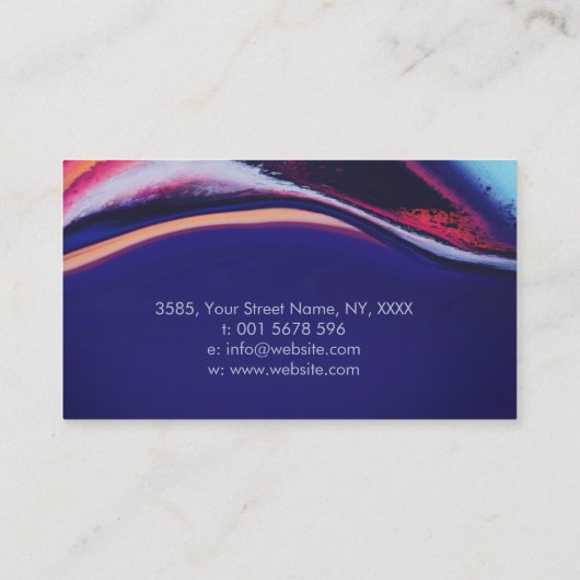 エレガント抽象芸術絵を描波 名刺 (裏面)