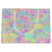 エレガント抽象芸術花カラフルフローラテンプレート ラージペーパーバッグ (正面)
