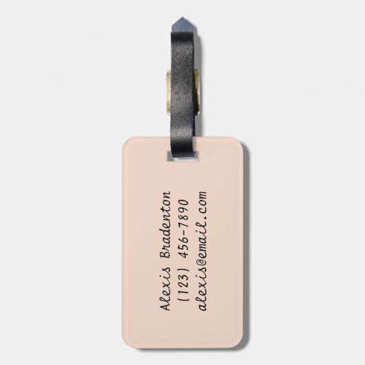 エレガント抽象芸術花デザイン柄シックなヨガ ラゲッジタグ (裏面縦)