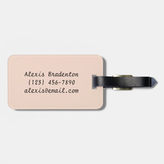 エレガント抽象芸術花デザイン柄シックなヨガ ラゲッジタグ (裏面横)