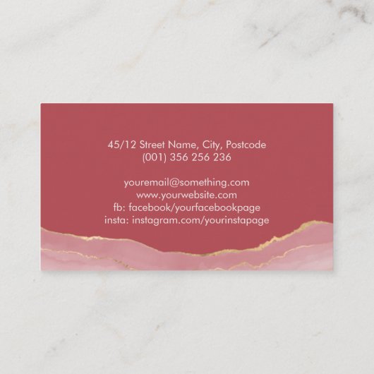 エレガント抽象芸術記号と水色 名刺 (裏面)