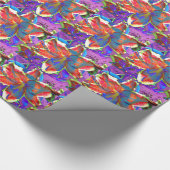 エレガント抽象芸術赤い花 ラッピングペーパー (角)