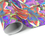 エレガント抽象芸術赤い花 ラッピングペーパー (ロールコーナー)