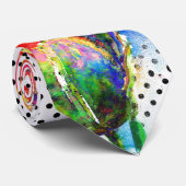 エレガント抽象芸術赤フローラ水色水玉模様 ネクタイ (ロール)