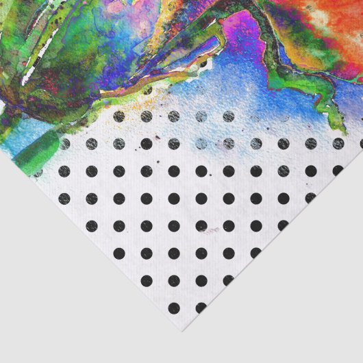 エレガント抽象芸術赤フローラ水色水玉模様 薄葉紙 (詳細)