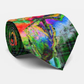 エレガント抽象芸術赤フローラ水色 ネクタイ (ロール)