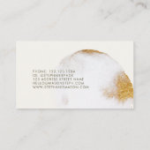 エレガント抽象芸術金ゴールドグリッター水色 コーリングカード (裏面)