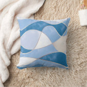 エレガント抽象芸術金ゴールド波と青の大理石グランジ | クッション (ブランケット)