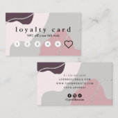 エレガント抽象芸術銀グリッター ロイヤリティカード (正面/裏面)