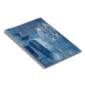 エレガント抽象芸術青い筆跡 ノートブック (右側)