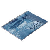 エレガント抽象芸術青い筆跡 ノートブック (左側)