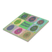 エレガント抽象芸術飾カラフル卵コラージュ タイル (側面)