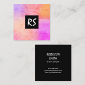 エレガント抽象芸術鮮やかカラフルグラフィックデザイン スクエア名刺 (正面/裏面)