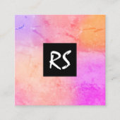 エレガント抽象芸術鮮やかカラフルグラフィックデザイン スクエア名刺 (正面)