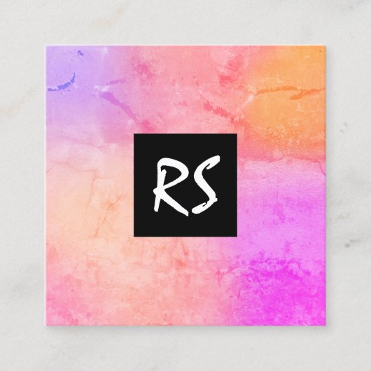 エレガント抽象芸術鮮やかカラフルグラフィックデザイン スクエア名刺 (正面)