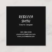 エレガント抽象芸術鮮やかカラフルグラフィックデザイン スクエア名刺 (裏面)