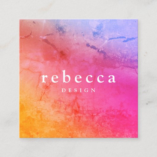 エレガント抽象芸術鮮やかカラフルグラフィックデザイン スクエア名刺 (正面)